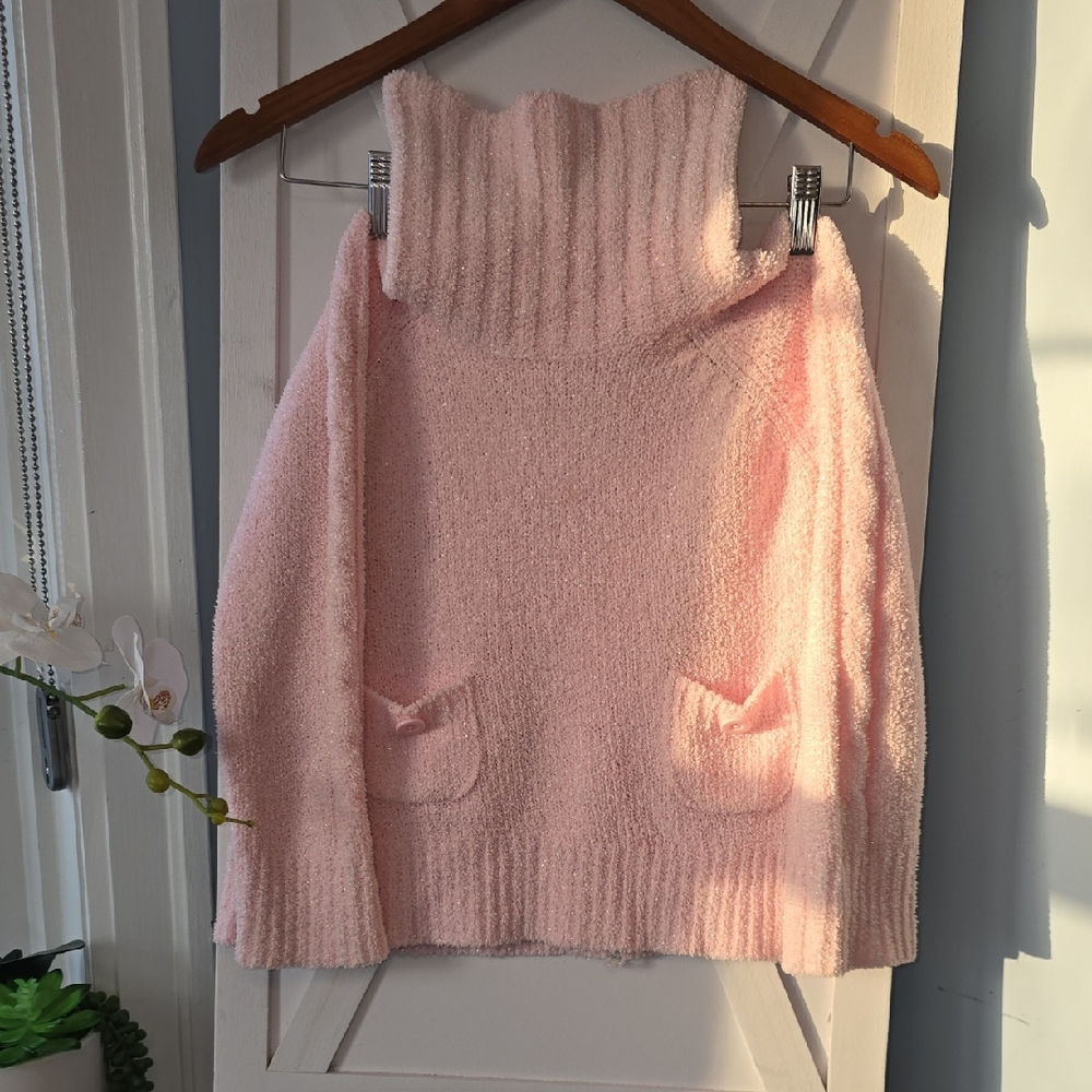 Cherokee Soft Pink Cowl Neck Sweater